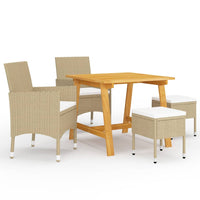 vidaXL 5 pcs conjunto de jantar para jardim preto