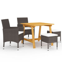 vidaXL 5 pcs conjunto de jantar para jardim preto