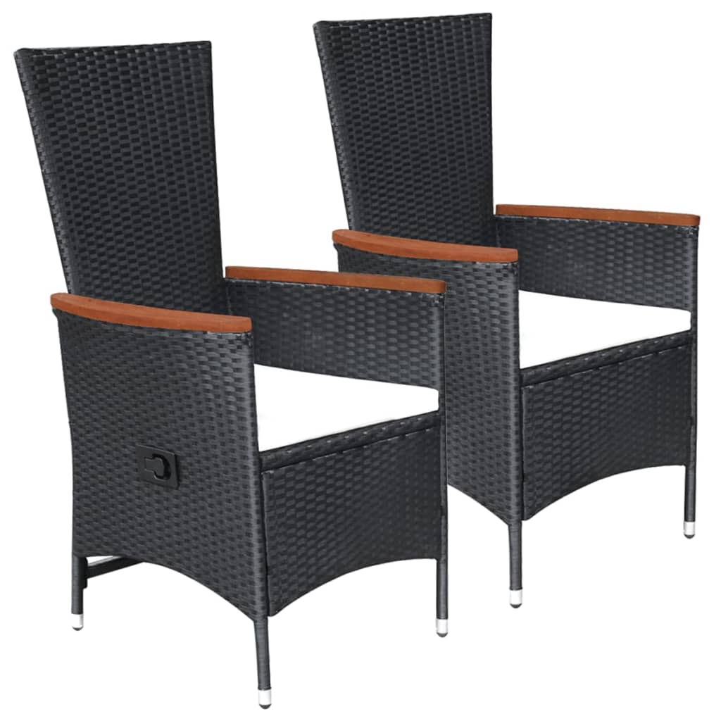 vidaXL 3 pcs conjunto de jantar para jardim preto