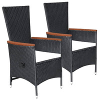 vidaXL 3 pcs conjunto de jantar para jardim preto