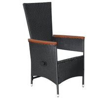 vidaXL 3 pcs conjunto de jantar para jardim preto