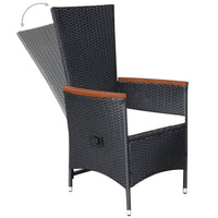 vidaXL 3 pcs conjunto de jantar para jardim preto