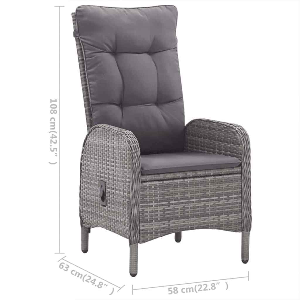 vidaXL 5 pcs conjunto de jantar para jardim cinzento