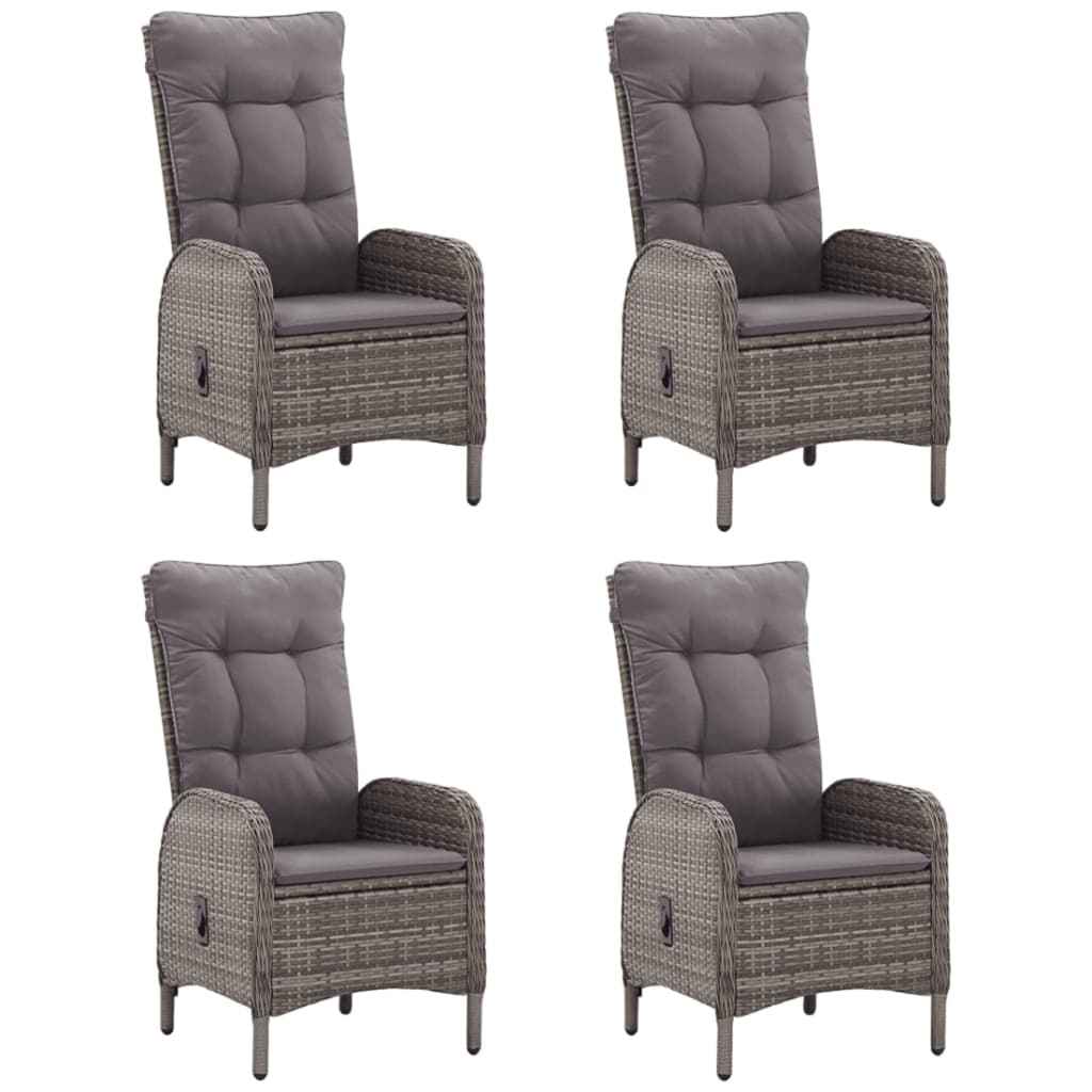 vidaXL 5 pcs conjunto de jantar para jardim cinzento