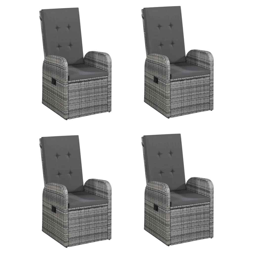 vidaXL 5 pcs conjunto de jantar para jardim cinzento