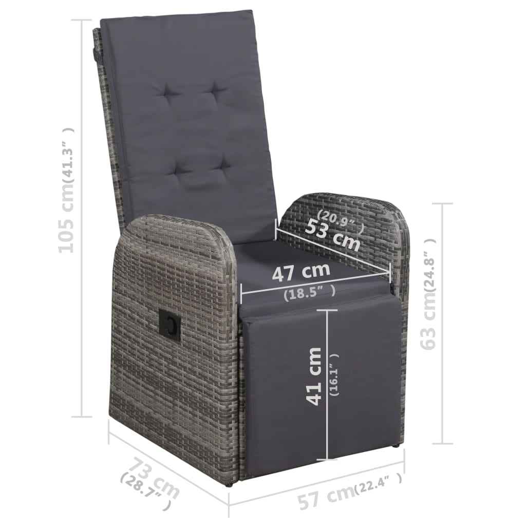 vidaXL 5 pcs conjunto de jantar para jardim cinzento