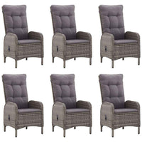 vidaXL 7 pcs conjunto de jantar para jardim cinzento