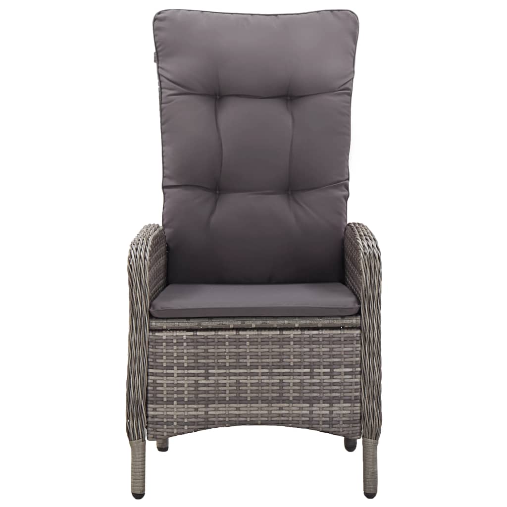 vidaXL 7 pcs conjunto de jantar para jardim cinzento