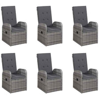 vidaXL 7 pcs conjunto de jantar de jardim cinzento