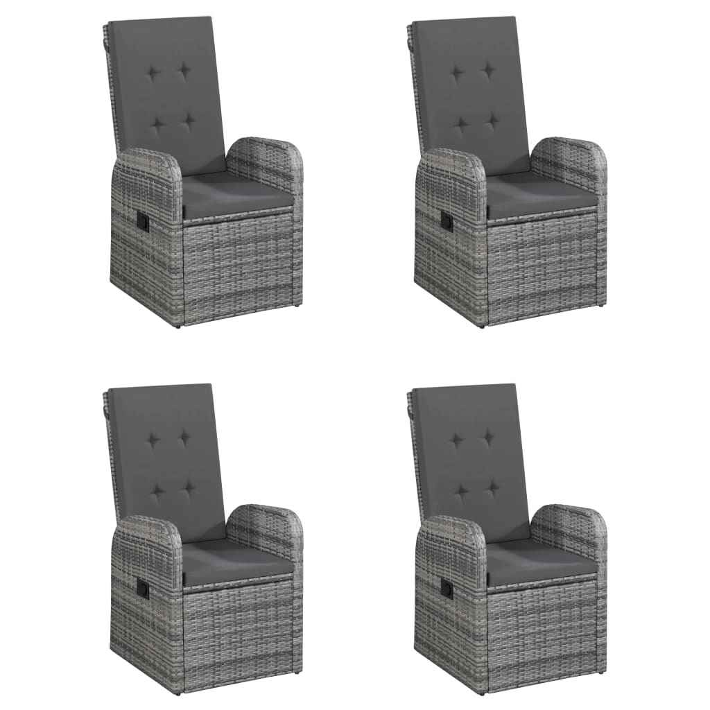 vidaXL 7 pcs conjunto de jantar para jardim cinzento