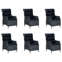 vidaXL 7 pcs conjunto de jantar para jardim cinzento-escuro