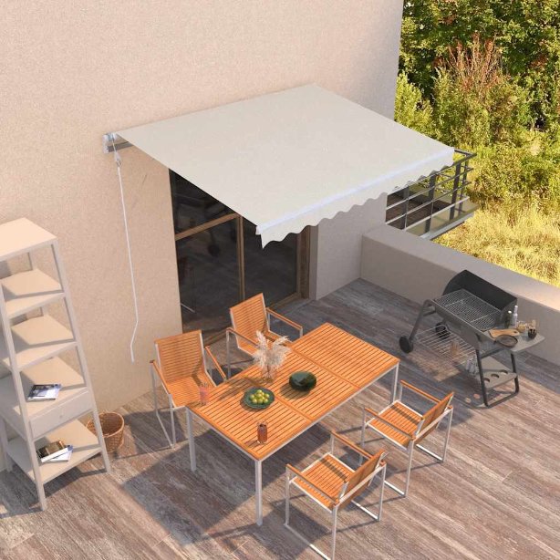 vidaXL Toldo retrátil automático 400x300 cm laranja e castanho