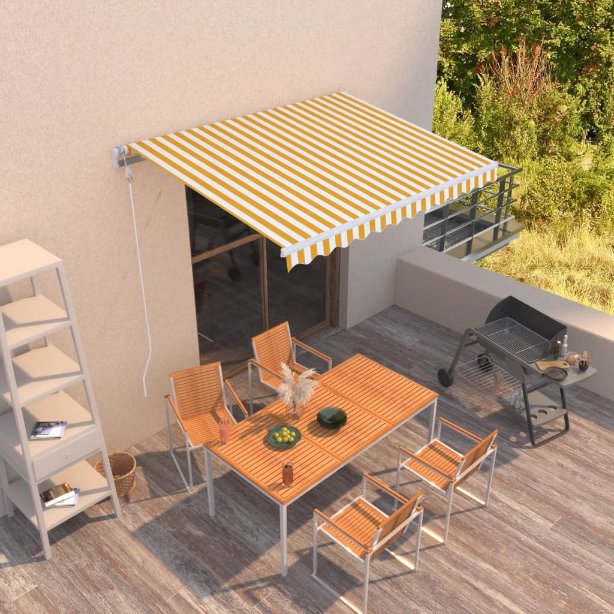 vidaXL Toldo retrátil automático 400x300 cm laranja e castanho