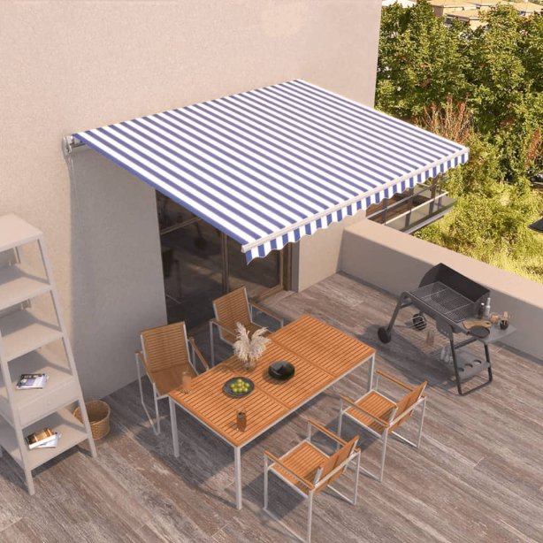 vidaXL Toldo retrátil manual 300x250 cm laranja e castanho