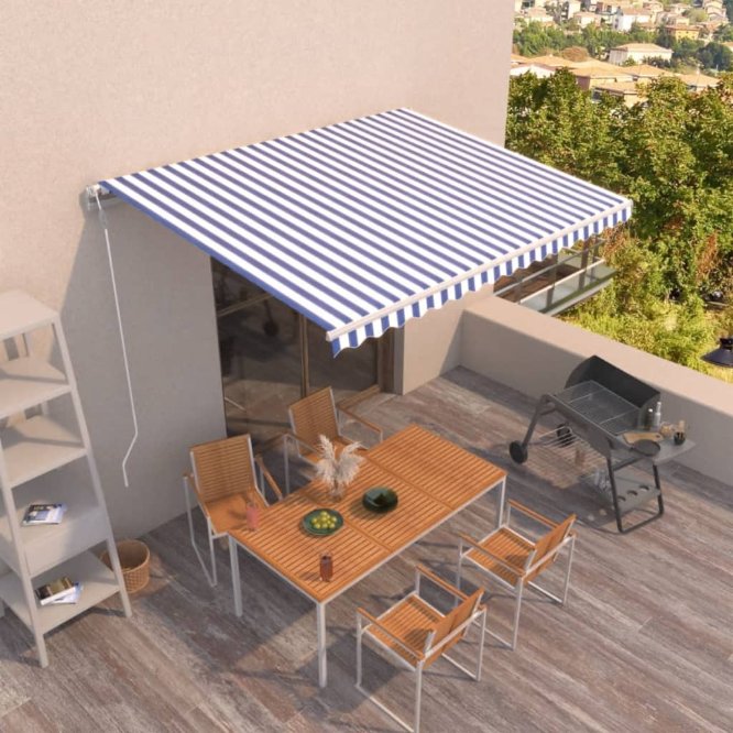 vidaXL Toldo retrátil automático 400x300 cm laranja e castanho