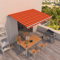 vidaXL Toldo retrátil automático 400x300 cm laranja e castanho
