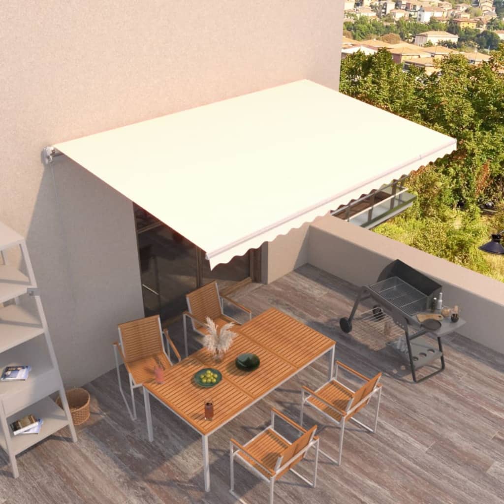 vidaXL Toldo retrátil manual 300x250 cm laranja e castanho