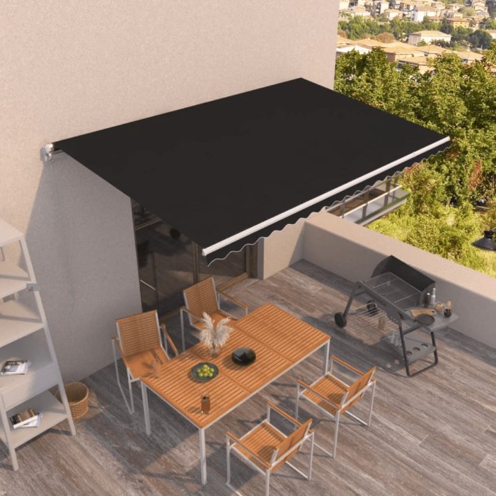 vidaXL Toldo retrátil manual 300x250 cm laranja e castanho