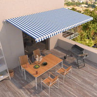 vidaXL Toldo retrátil automático 400x300 cm laranja e castanho