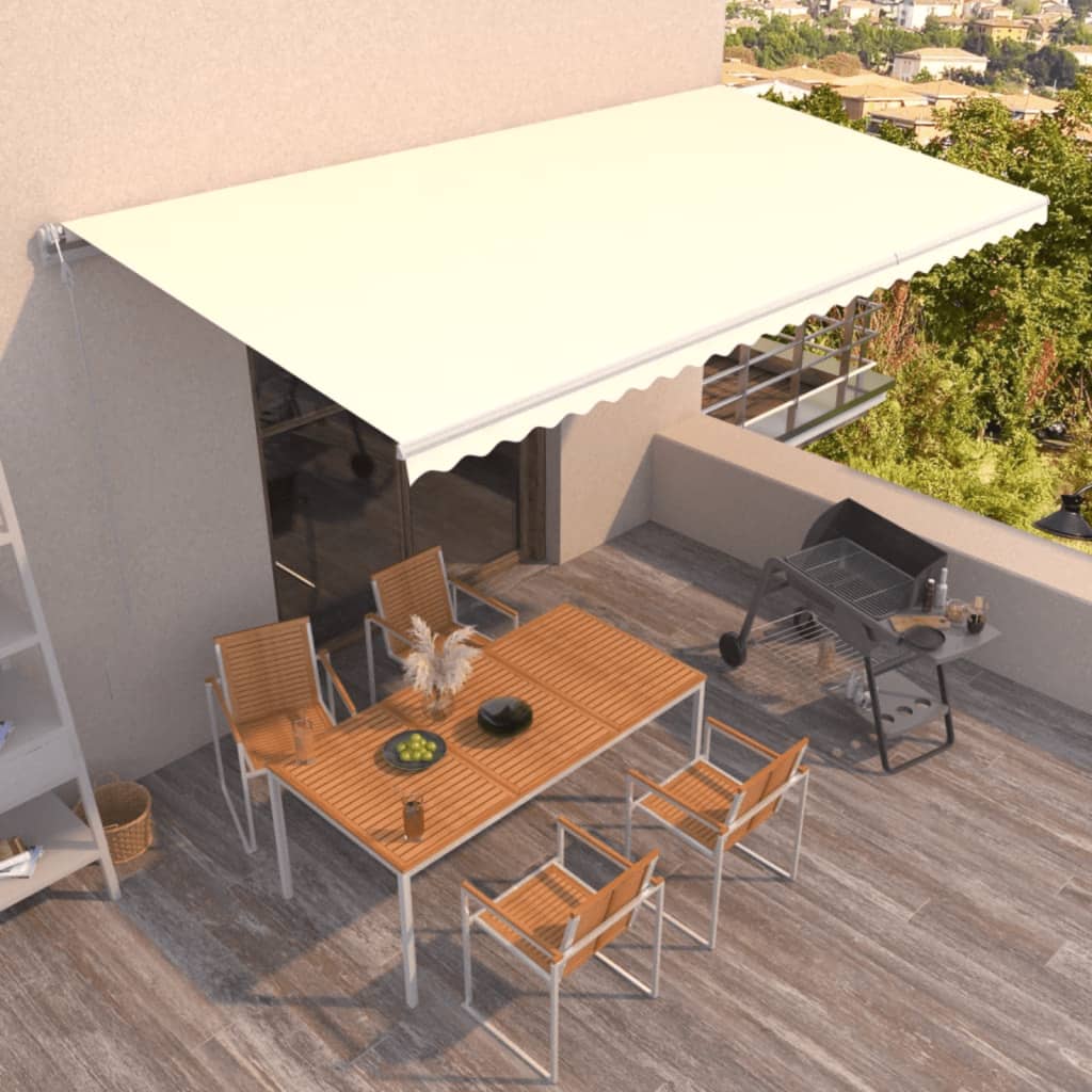 vidaXL Toldo retrátil automático 400x300 cm laranja e castanho