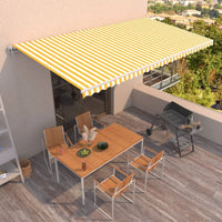 vidaXL Toldo retrátil automático 400x300 cm laranja e castanho