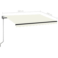 vidaXL Toldo retrátil automático 350x250 cm creme