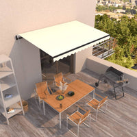 vidaXL Toldo retrátil automático 350x250 cm creme