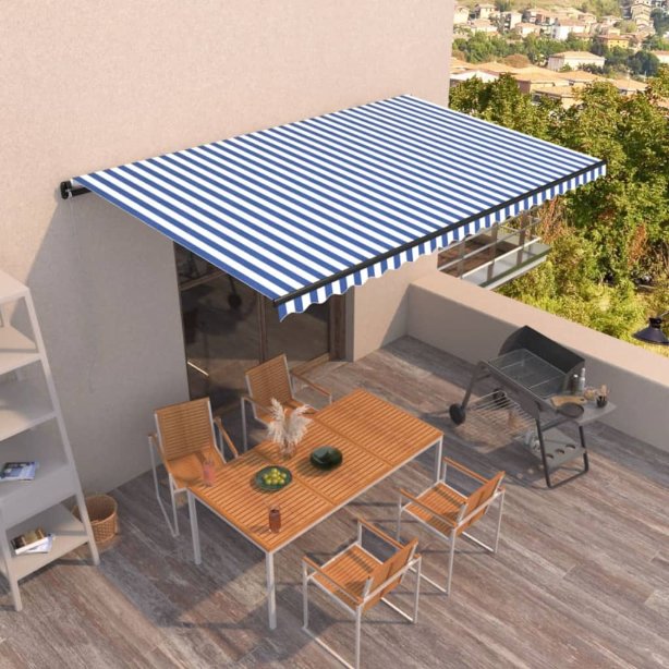vidaXL Toldo retrátil automático 350x250 cm creme