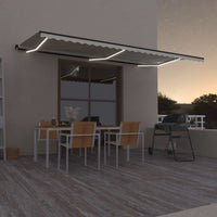 vidaXL Toldo retrátil manual c/ LED 300x250 cm antracite