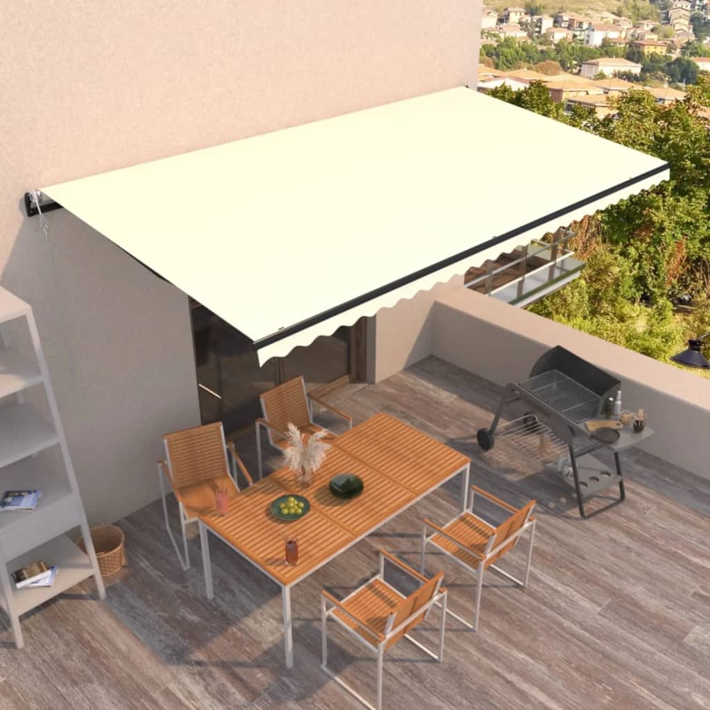 vidaXL Toldo retrátil automático 350x250 cm creme
