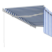 vidaXL Toldo retrátil manual com estore 3x2,5 m azul e branco