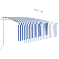 vidaXL Toldo retrátil automático com estore 3x2,5 m azul e branco