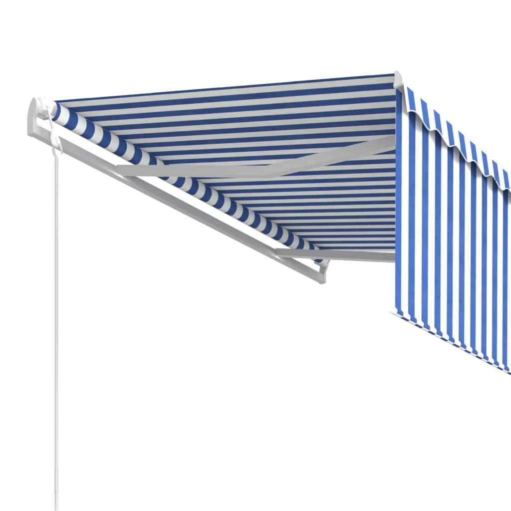 vidaXL Toldo retrátil automático com estore 3x2,5 m azul e branco