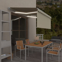 vidaXL Toldo retrátil manual com estore/LED 3x2,5 m azul e branco