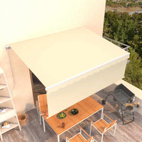 vidaXL Toldo retrátil manual com estore 3x2,5 m azul e branco