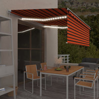 vidaXL Toldo retrátil manual com estore/LED 3x2,5 m azul e branco