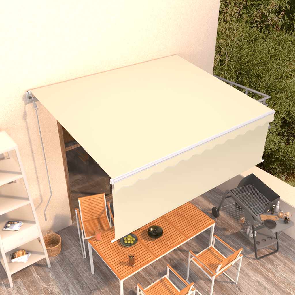 vidaXL Toldo retrátil automático com estore 3x2,5 m azul e branco