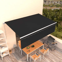 vidaXL Toldo retrátil manual com estore 3x2,5 m azul e branco