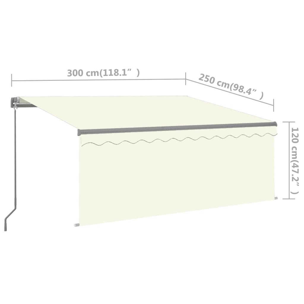 vidaXL Toldo retrátil manual com estore 4x3 m azul e branco