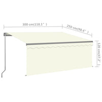 vidaXL Toldo retrátil manual com estore 4x3 m azul e branco