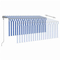 vidaXL Toldo retrátil automático com estore 3x2,5 m azul e branco