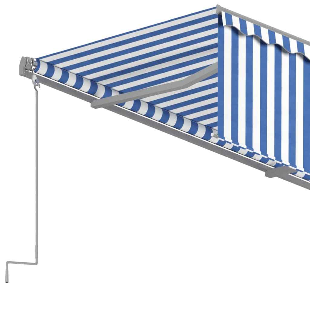 vidaXL Toldo retrátil automático com estore 3x2,5 m azul e branco