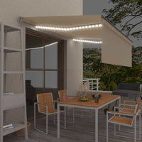 vidaXL Toldo retrátil manual com estore/LED 3x2,5 m azul e branco