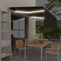 vidaXL Toldo retrátil manual com estore/LED 3x2,5 m azul e branco