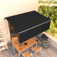 vidaXL Toldo retrátil automático com estore 3x2,5 m azul e branco