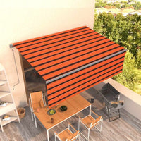 vidaXL Toldo retrátil automático com estore 3x2,5 m azul e branco