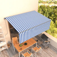 vidaXL Toldo retrátil automático com estore 3x2,5 m azul e branco
