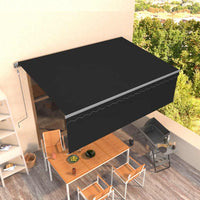 vidaXL Toldo retrátil automático com estore 3x2,5 m azul e branco