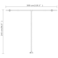 vidaXL Toldo retrátil manual independente 300x250 cm azul e branco