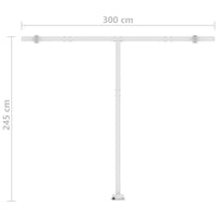 vidaXL Toldo automático independente 300x250 cm azul e branco